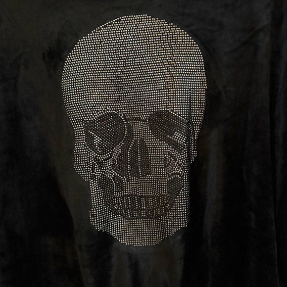 NWT Truth Blingy Skull Velvet Zip Hoodie Jacket. Size SP - Picture 4 of 4